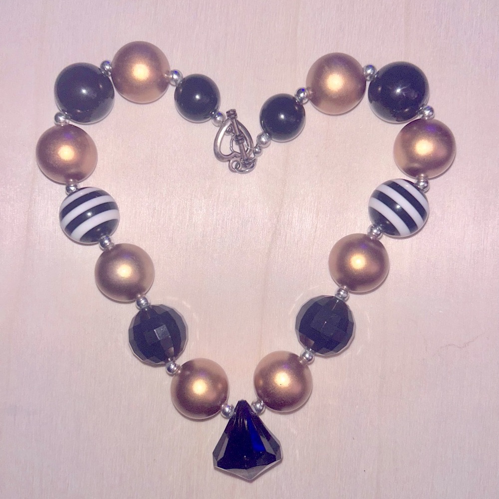 Adorable Little Girl Colorful Bubble Necklace